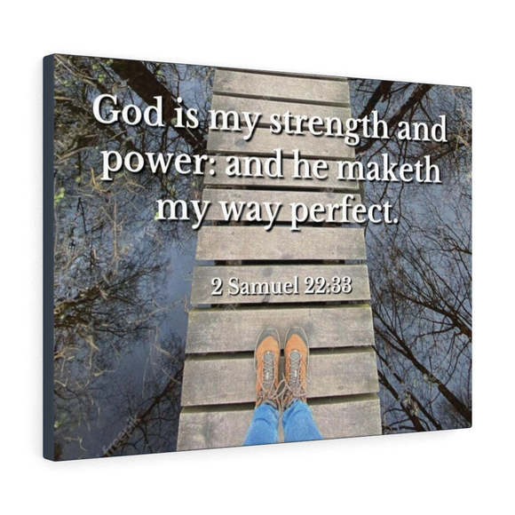 Scripture SignMy Way 2 Samuel 22:33 Bible Verse Canvas Christian Wall Art Rea